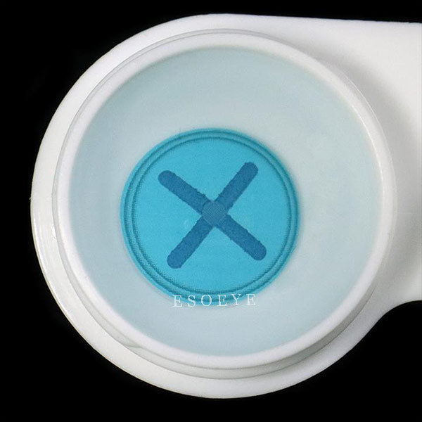 Button Eye Blue Halloween Contact Lenses Yearly