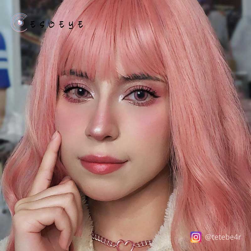Cider Pink Violet Colored Contact Lenses Yearly