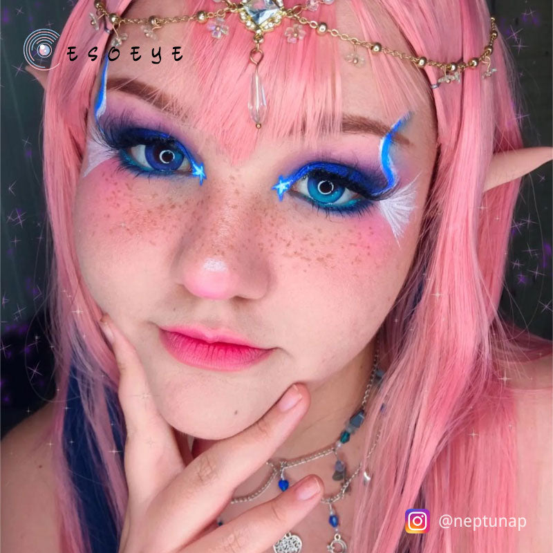 Genshin Galaxy Blue Violet Colored Contact Lenses Yearly