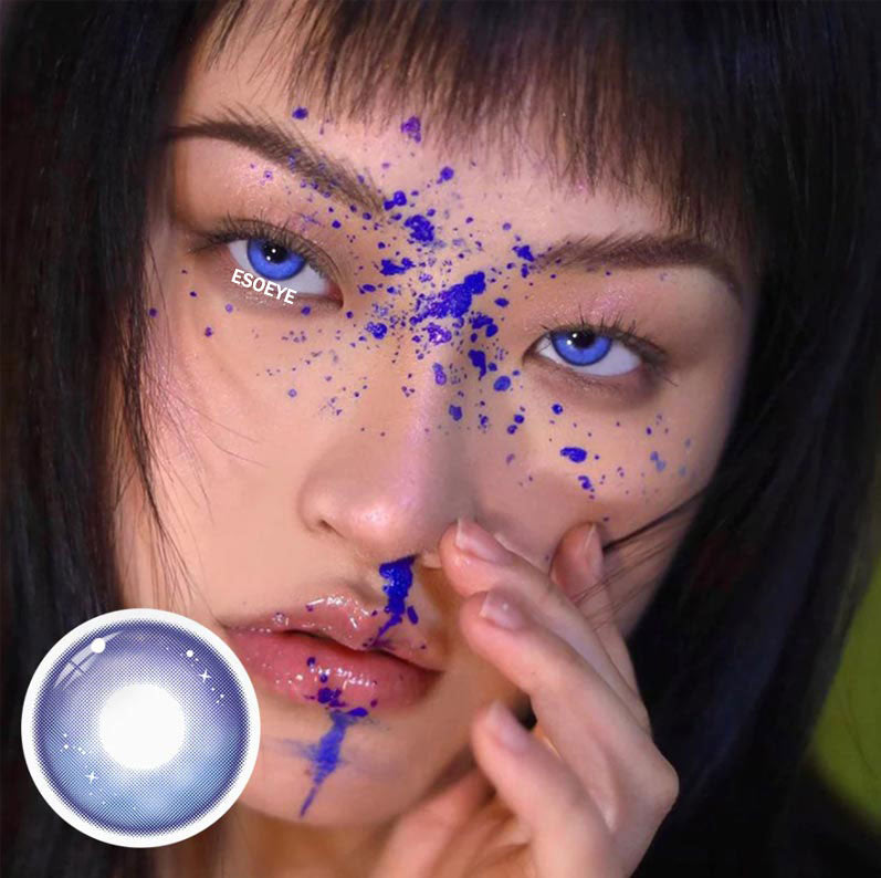 Genshin Galaxy Blue Violet Colored Contact Lenses Yearly