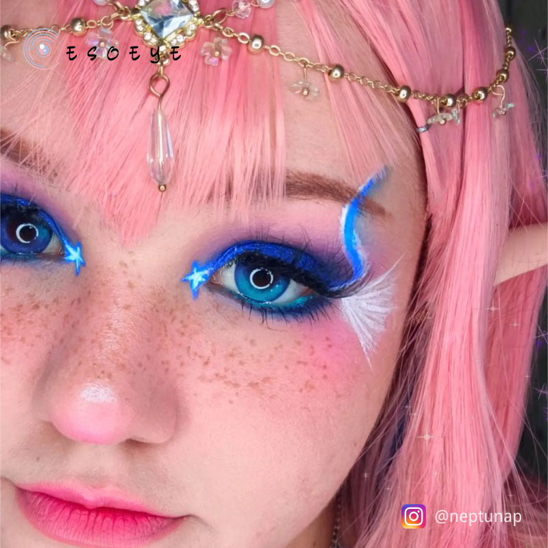 Genshin Galaxy Blue Violet Colored Contact Lenses Yearly