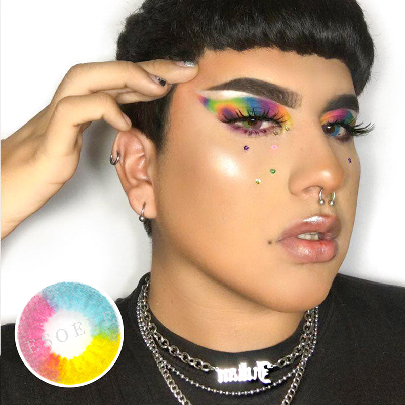 Multi Rainbow Halloween Contact Lenses Yearly