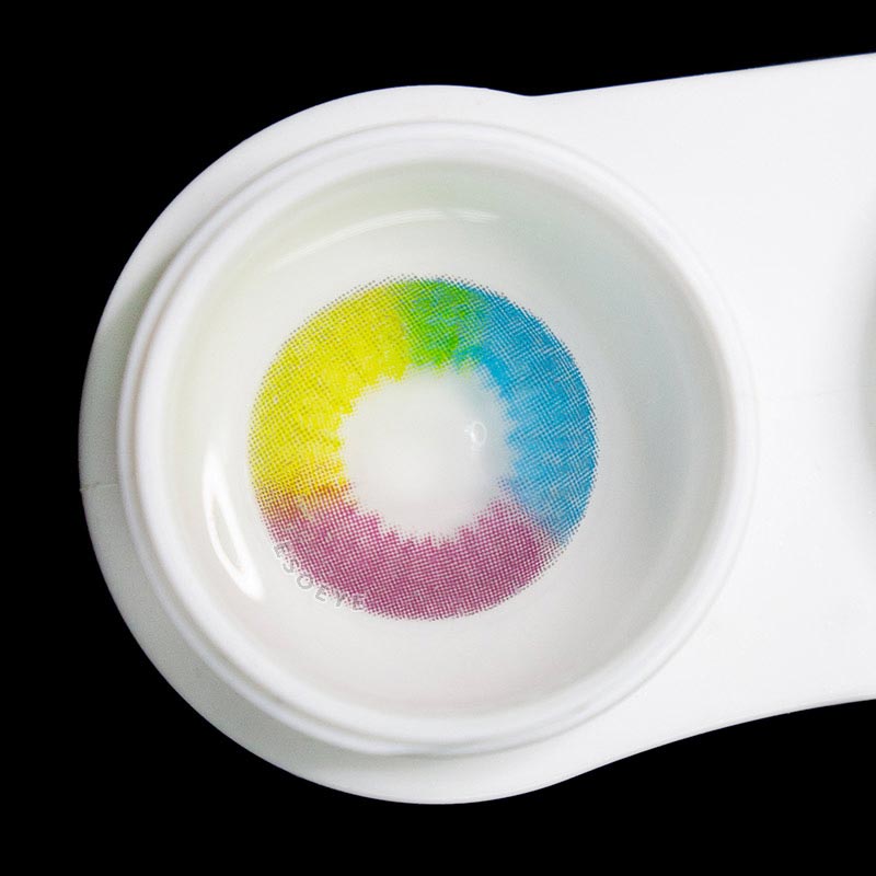 Multi Rainbow Halloween Contact Lenses Yearly
