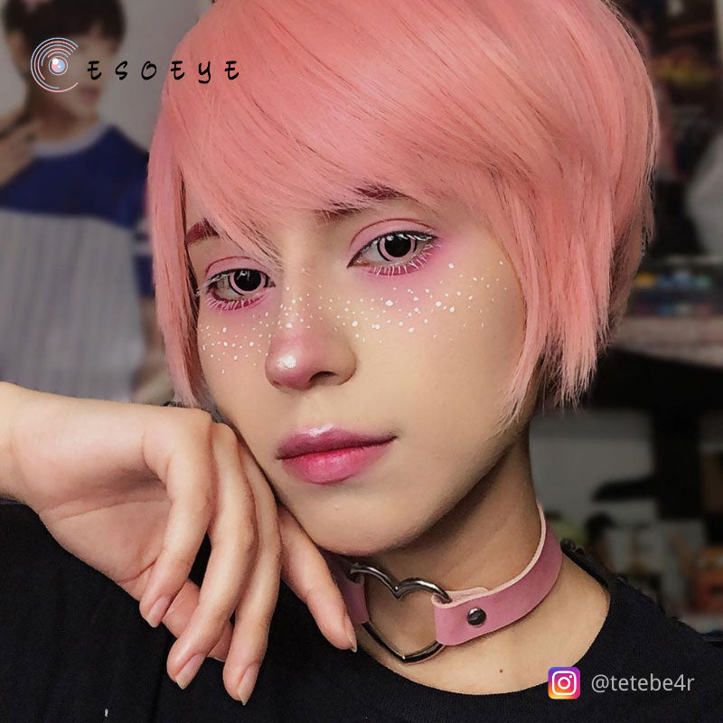 Nebulos Pink Cosplay Contact Lenses Yearly