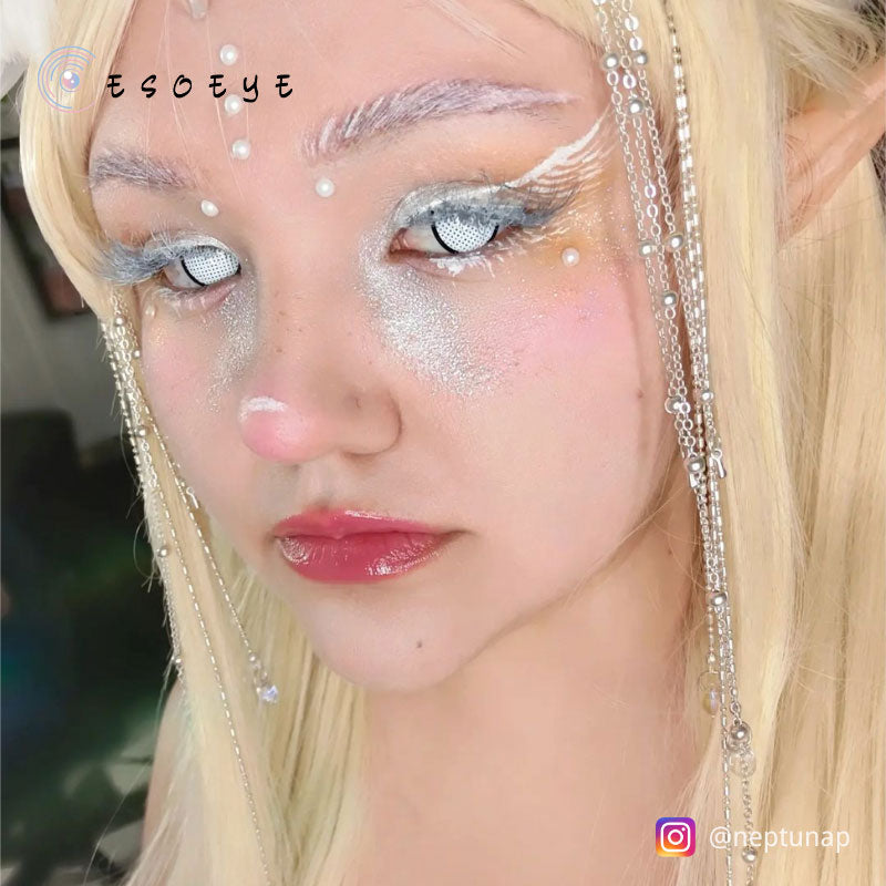 White Manson Mesh Halloween Contact Lenses Yearly