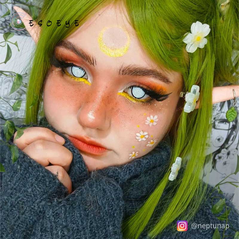 White Manson Mesh Halloween Contact Lenses Yearly