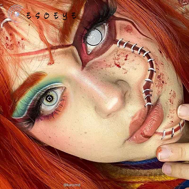 White Manson Mesh Halloween Contact Lenses Yearly