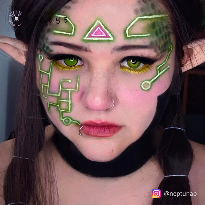 Yellow Mesh Halloween Contact Lenses Yearly