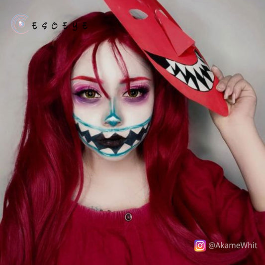 Anime Red Brown Halloween Contact Lenses Yearly