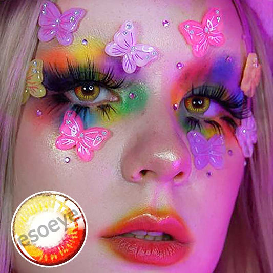 AnimeRedBrownHalloweenContactLensesYearly