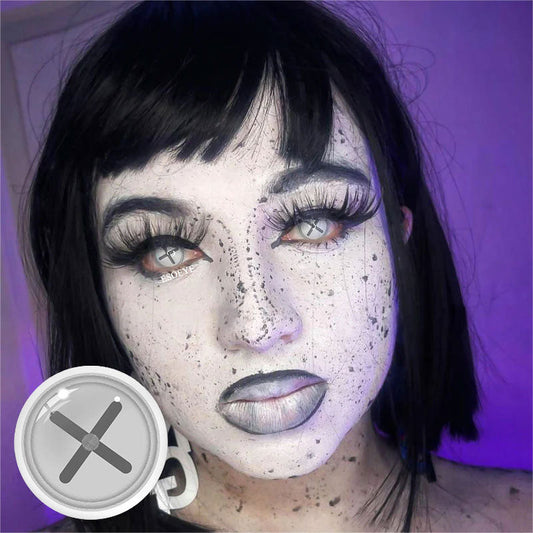 Button Eye Gray Cosplay Contact Lenses Yearly