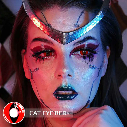 Cat Eye Red Halloween Contact Lenses Yearly