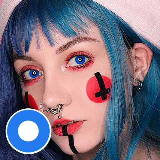 Dark Blue Block Crazy Contact Lenses Yearly