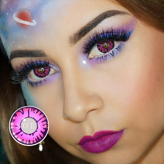 Enchanted Pink Halloween Contact Lenses Yearly
