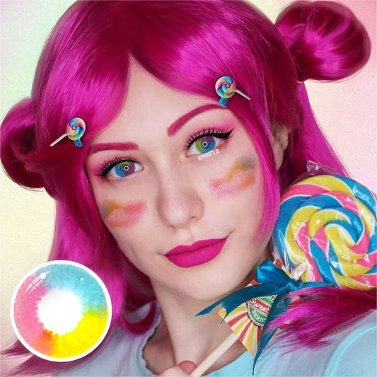 Multi Rainbow Halloween Contact Lenses Yearly