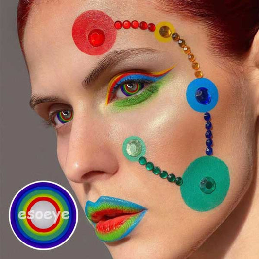 Multiple Rainbow Halloween Contact Lenses Yearly