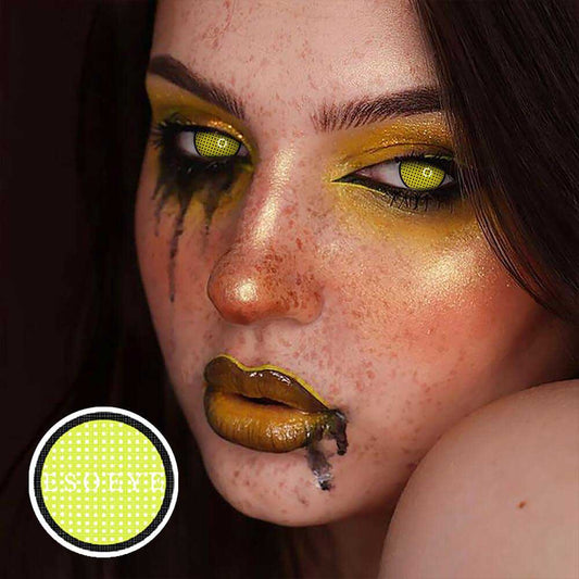 Yellow Mesh Halloween Contact Lenses Yearly
